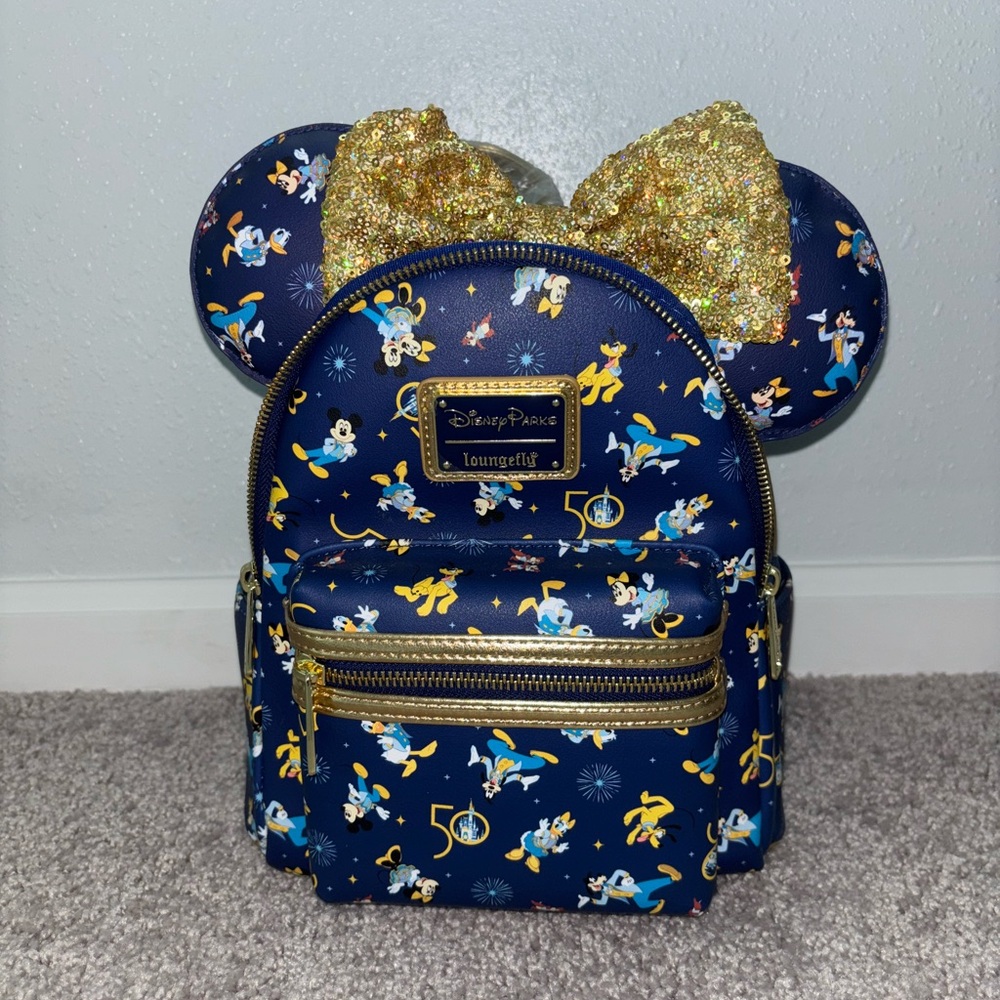 NWT Loungefly Disney 50th Anniversary Backpack and Ears‎